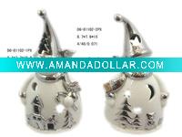 Wholesale Electroplating christmas snowman candle holder