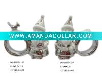 Electroplating ceramic santa napkin ring