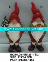 Wholesale 2asst x'mas decoration (santa claus in polyresin)