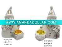 Wholesale Electroplating christmas santa ceramic candle holder