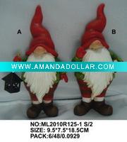 Wholesale christmas ornament (2asst santa claus in polyresin)