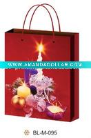 Wholesale laminated paper bags with Christmas decoration candles