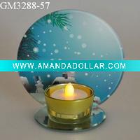Wholesale reflective glass christmas candle holder
