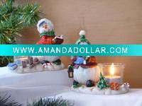 Polyresin christmas candle stand