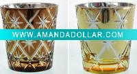 Wholesale engraved glass candle holder for christmas