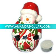 Wholesale Christmas candle holder snowman design