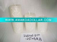 Wholesale art pillar white candle,christmas candle,metal decorative candle, candle ornament, craft decoration candle,gift candle