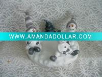 snowman candle holder
