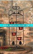 Wholesale Christmas candle holder with deer tree and red tea light cup