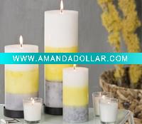Wholesale color pillar candle Layered color pillar