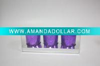 Wholesale 3-piece glass candle set&Christmas candle holder