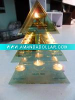 Wholesale Christmas tree style glass candle holder
