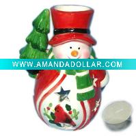 Ceramic christmas house candle holder
