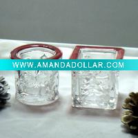 Wholesale Christmas glass candle holder