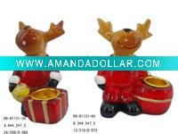 Ceramic deer christmas candle holder