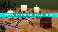 Wholesale needle red bead metal base stand with pillar candle