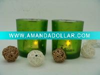 Wholesale glass candle holder with X-MAX design for holiday promotion gift
