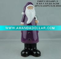 Wholesale Ceramic purple glaze Santa Claus christmas decoration gift