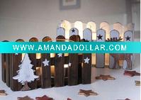Wholesale 2011 christmas candle holder in deer or tree design,wooden crafts,christmas decoration