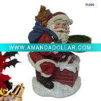 Wholesale Resin Christmas Santa Candle Holder