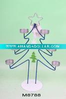 Wholesale christmas gift christmas decoration metal gift metal craft metal christmas tree with candle holder