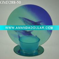 Wholesale frosted glass christmas candle holder