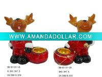 Ceramic deer christmas candle holder