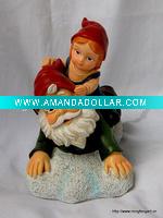 Wholesale Resin Santa Claus carry baby figures