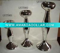 Wholesale silver vacumn glass candle stand