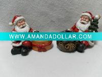 Wholesale resin sitting christmas Santa Claus candle holder