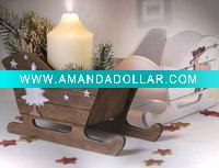 Wholesale 2011 christmas candle holder,wood craft,wooden christmas decorations