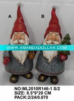 Wholesale 2asst christmas crafts santa in polyresin for gifts and ornaments