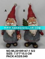 Wholesale 2asst xmas crafts santa in polyresin for decoration