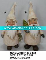 Wholesale 2asst christmas crafts santa in polyresin for ornament