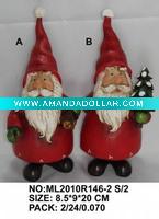 Wholesale 2asst christmas santa in polyresin for gift and ornament