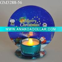 Wholesale reflective glass christmas candle holder
