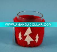 Wholesale wool christmas candle holder