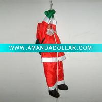 Santa claus climbing light rope