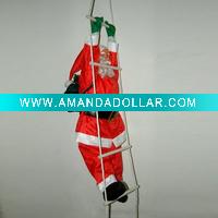 Santa claus climbing light rope