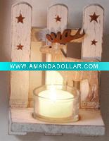 Wholesale Christmas deer candle holder ,wooden craft,christmas decoration,christmas lantern