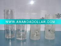 Wholesale Christmas style sand blast glass candle holder, wind light, hurricane lantern