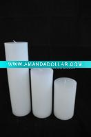 white poured pillar candle