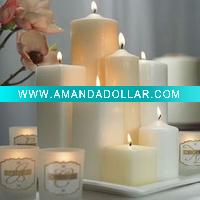good quality white square pillar candle
