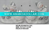 Wholesale 2asst snowman candle holder in polyresin for christmas use