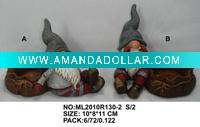 Wholesale 2asst santa with candle holder in polyresin for christmas decoration