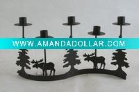 Tree and deer christmas candle holder