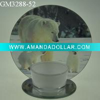 Wholesale frosted glass christmas candle holder