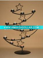 Elegant Metal Christmas Tree Candle Holder