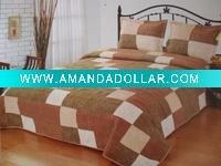 Wholesale peach skin quilted patchwork bedspread