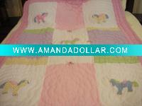 100% cotton patchwork boy's quilt set- small horse